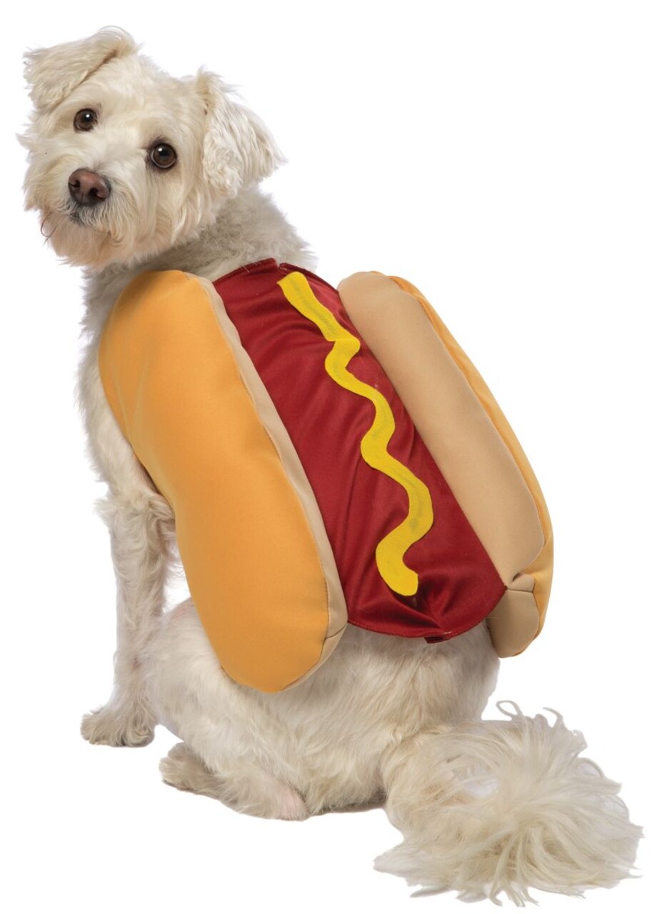 The Costume Center Beige and Red Hot Dog Halloween Dog Costume - XXXL
